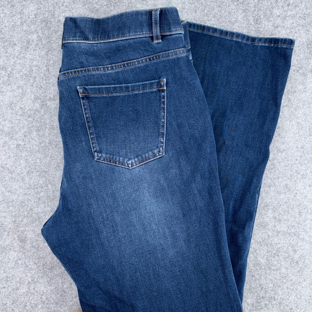 Soft Surroundings Womens Blue Bootcut Pull On Jeans Medium Wash Size L 2FY34